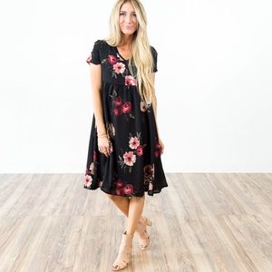 Shop Stevie floral black dress